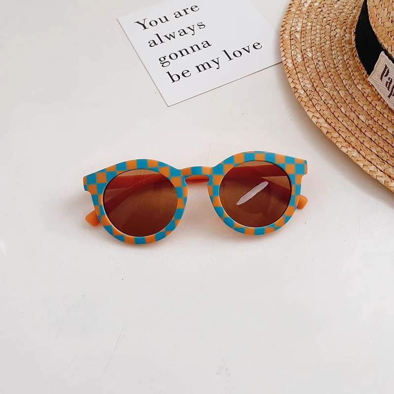 แว่นกันแดดลายสก๊อตสีน้ำตาลสำหรับเด็ก กัน UV อย่างดี - รูปที่ 6