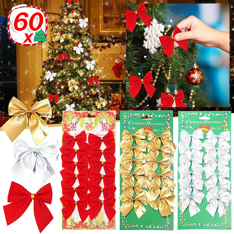 พวงหรีดน้อยๆ สำหรับคริสต์มาส 12/36/60 ชิ้น - อุปกรณ์ทำเองเพื่อการประดับต้นคริสต์มาส