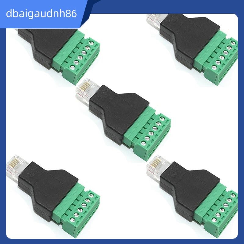 READY STOCK5 ชิ้น RJ12 ชาย 6 Pins สกรู Terminal Block อะแดปเตอร์สําหรับ Cat3 Handset สายเคเบิล Exten