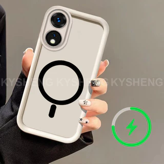 สําหรับ OPPO A17 A17K A18 A38 4G a97 A98 5G เคสโทรศัพท์แม่เหล็กชาร์จ Simple anti drop ถุงลมนิรภัยซิลิโคน TPU soft shell 012