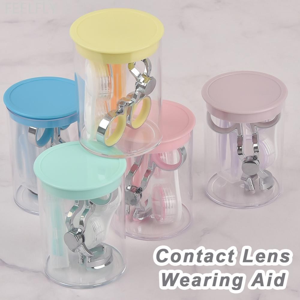 FEELFLY สวมใส่คอนแทคเลนส์ถอดคอนแทคเลนส์อุปกรณ์ช่วย Enlarging Eye คลิปเครื่องมือคอนแทคเลนส์สวมใส่ Aid