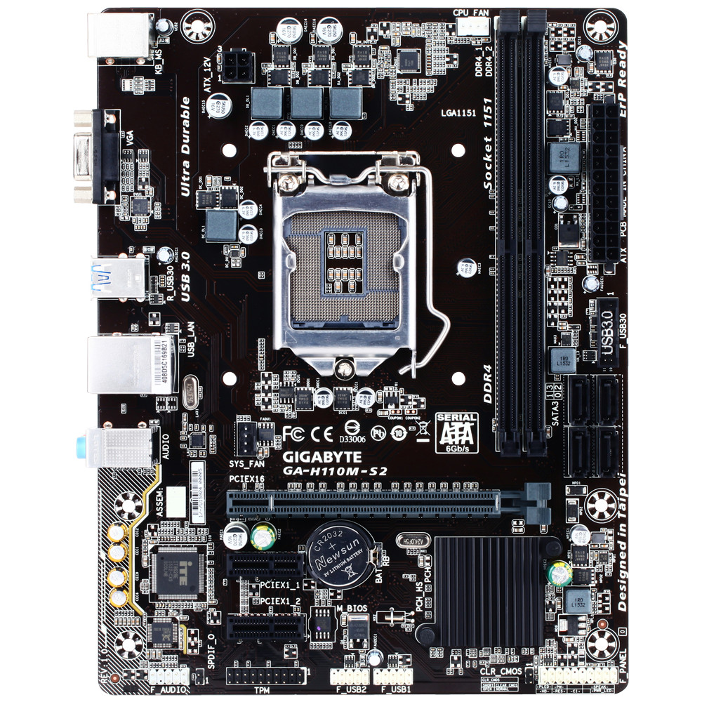 ชาร์จใหม่ Gigabyte GA-H110M-S2 H110M-DS2 H110M-H H110M-DS2V เมนบอร์ด 1151 Pins