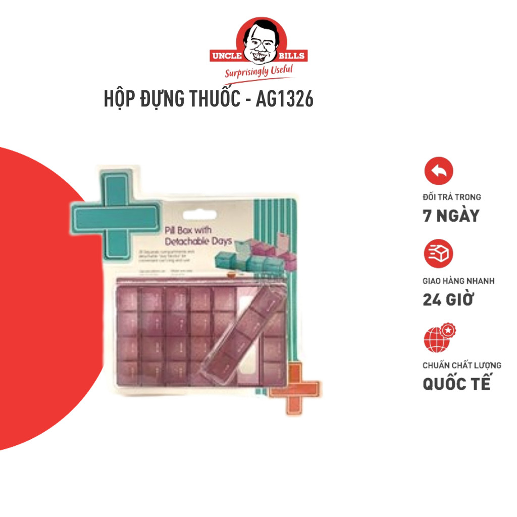 UNCLE BILLS AG1326 กล่องยาป๊อปอัพสีน้ําเงิน/ชมพู