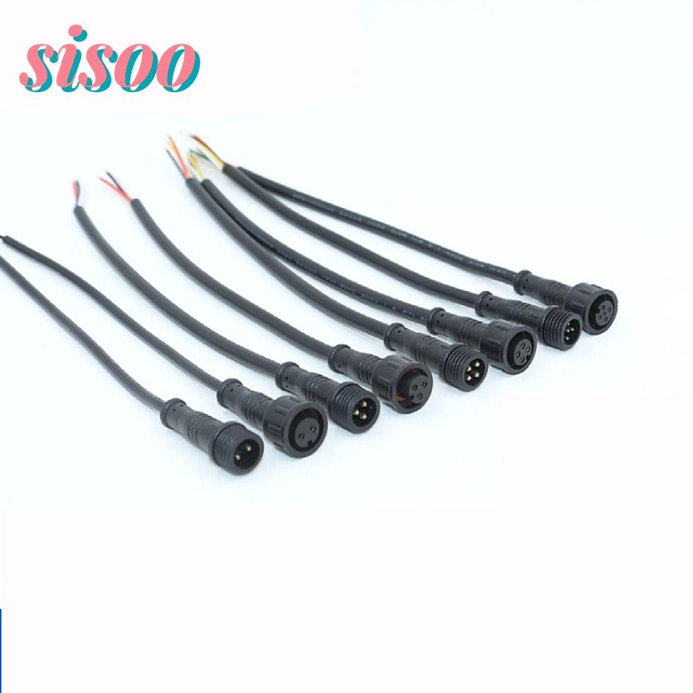 SIO ชายหญิง LED Connector, 20 ซม.IP67 2Pin 3Pin 4Pin แจ็ค,สายสีดํา 2Pin 3Pin 4Pin สายไฟกันน้ํา LED C
