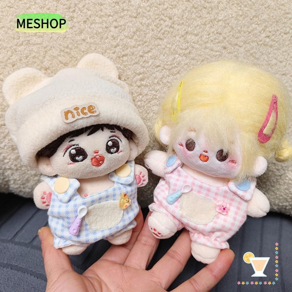 MESHOPTH Overalls Set, Casual Pretty 10CM Cotton Doll Clothes, Fashion Dress up DIY Cute Doll Accessories ของเล่นเด็ก