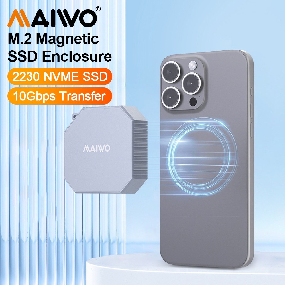 MAIWO แม่เหล็ก 2230 M.2 2230 NVMe SSD Enclosure USB3.2 Type-C 10Gbps To NVMe PCI-E อะแดปเตอร์อลูมิเน