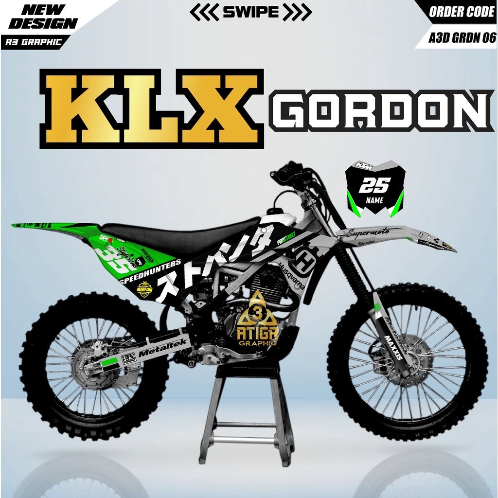 รูปลอก KLX GORDON Supermoto klx lgordon รูปลอกเต็มตัว klx gordon เก่า full body decal klx gordon สติ