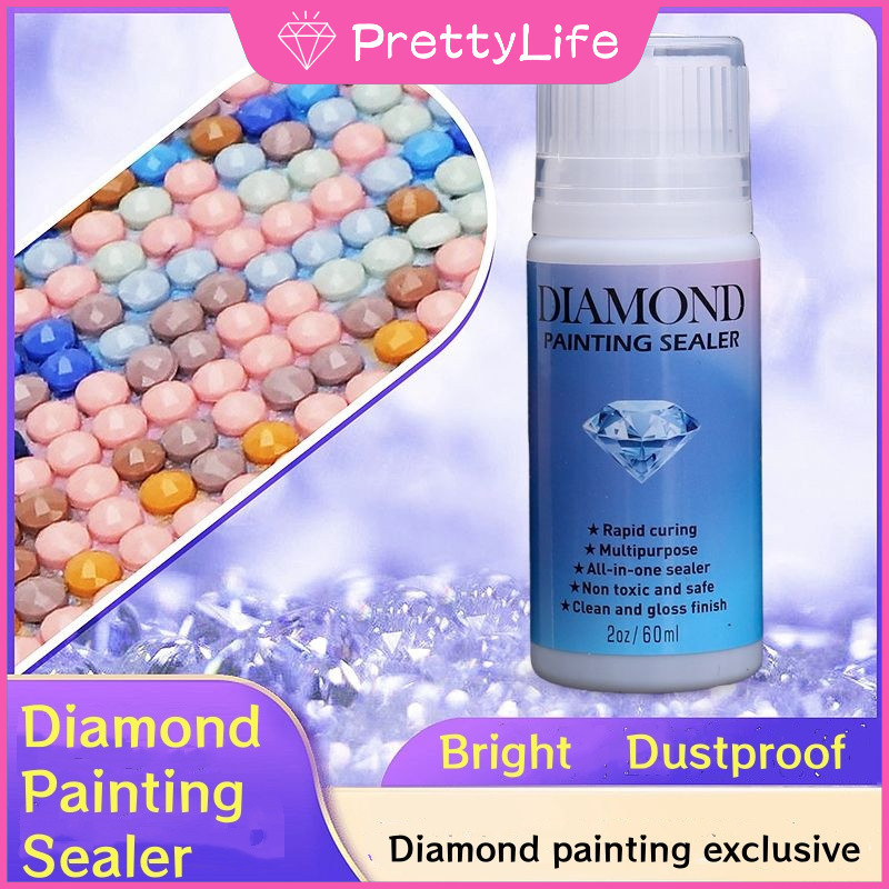 PLDiamond Painting Sealer, 5D Diamond Painting Glue Permanent Hold & Shine Effect Sealer, Fast-Dryin