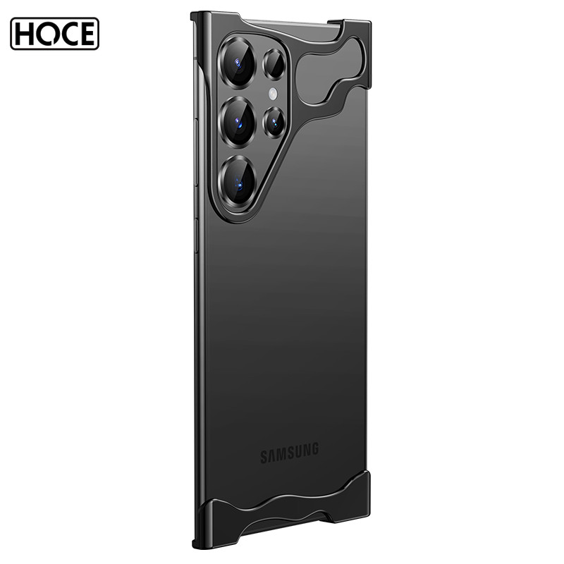 HOCE ไม่สม่ําเสมอกรอบโลหะ Protector เคสโทรศัพท์สําหรับ Samsung Galaxy S26Ultra S25 S24 S23Plus พร้อมเลนส์ฟิล์มกันกระแทก