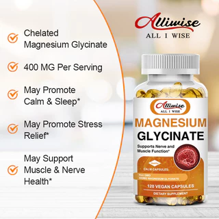 Alliwise Magnesium Glycinate Capsules รองรับสุขภาพระบบประสาท ปรับปรุงคุณภาพการนอนหลับ