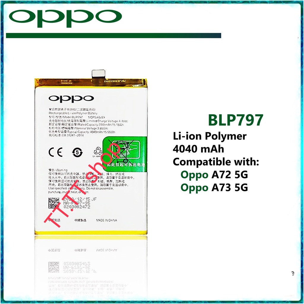แบตเตอรี่ Oppo A72 5G / Oppo A73 5G BLP797 4040mAh ประกัน 3 เดือน