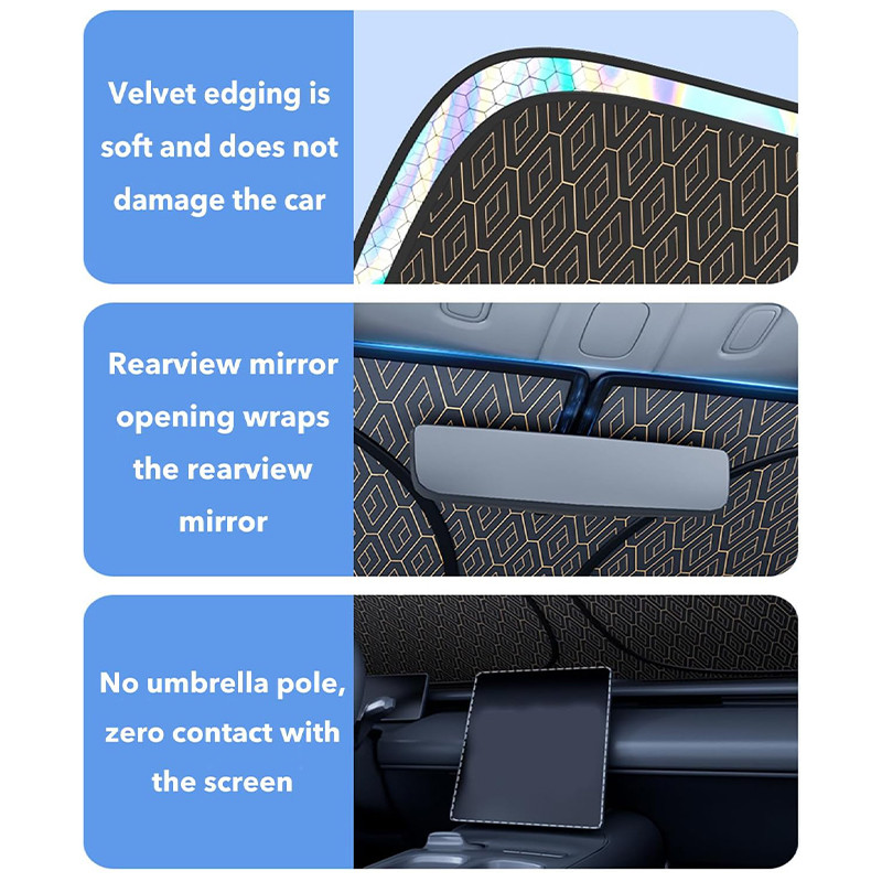 carboss ร่มกันแดดในรถ laser ม่านบังแดด ที่บังแดดในรถยนต์ บังแดดรถยนต์ บังแดดหน้ารถ. - รูปที่ 3