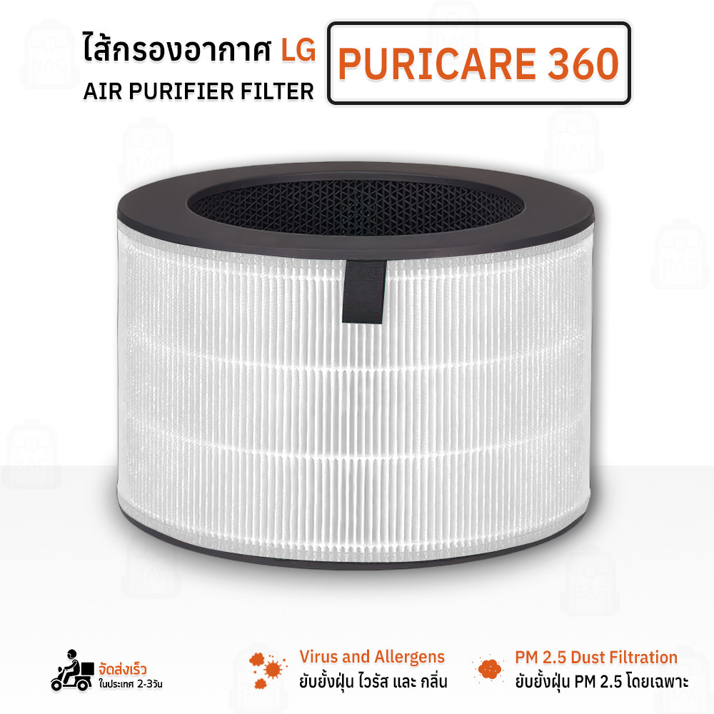 Qbag - ไส้กรอง LG PURICARE 360 ไส้กรองอากาศ ฟิลเตอร์ กรองฝุ่น แผ่นกรองอากาศ กรอง PM 2.5 Replacement 