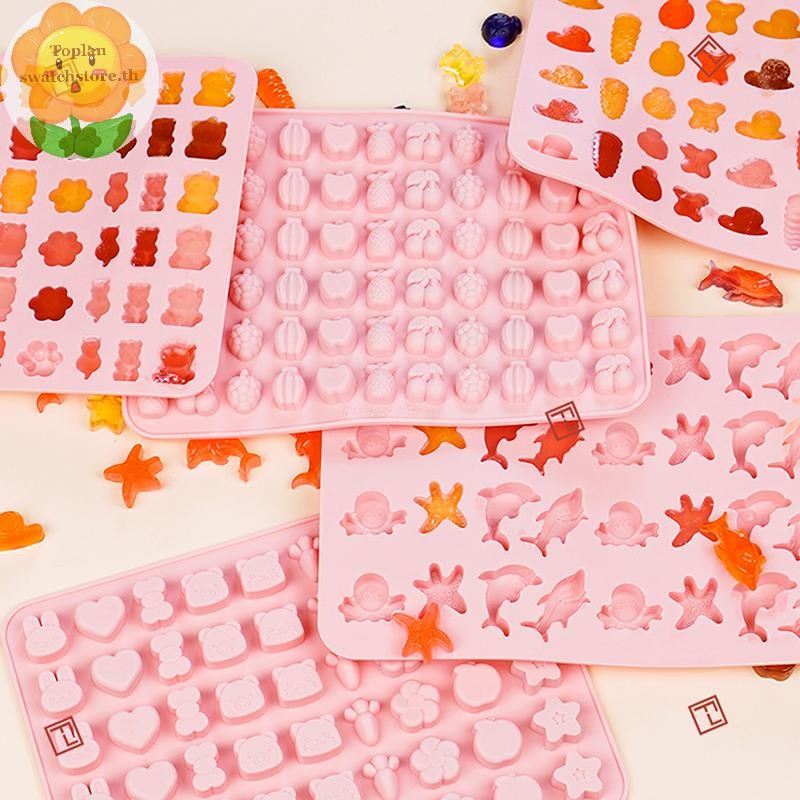 Toplan ผสมผลไม้สัตว์ซิลิโคนช็อกโกแลตแม่พิมพ์ปลา Fudge Candy Jelly Mould เรขาคณิตหัวใจเค้กตกแต่งเบเกอรี่ถาดน้ําแข็งของขวัญ TH