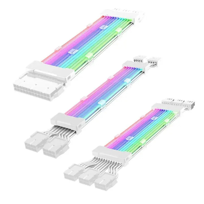 ARGB Power Supply Extension Cable 24 Pin เมนบอร์ดสายต่อ 24PIN RGB โหมดสี Light Effect RGB glow Exten