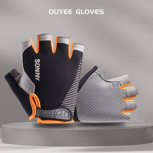 Half Finger Gloves Ice Silk Fitness Sports Anti-Slip Breathable Thin Bicycle Riding Road Asian Men G