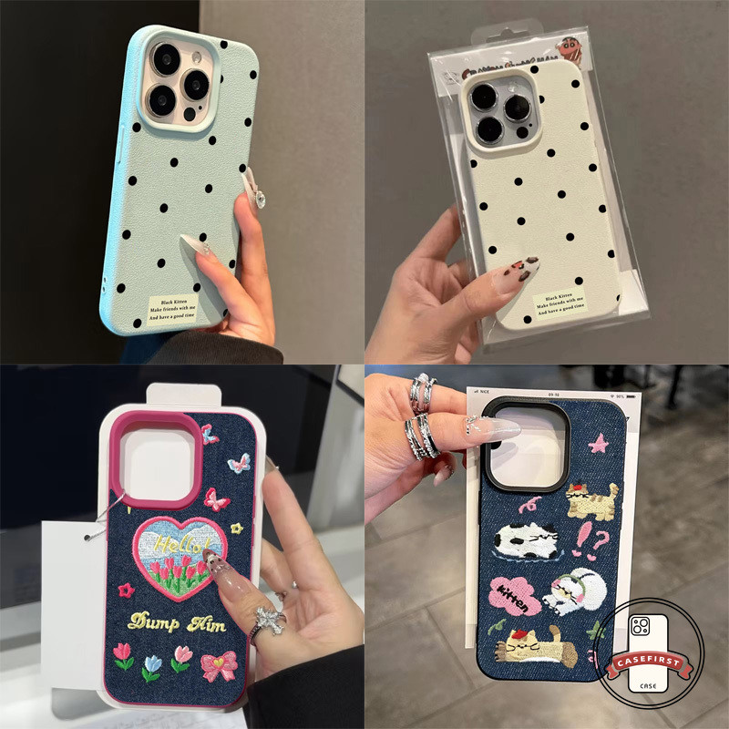 ดอกทิวลิปหวานน่ารักดอกไม้สีสันผูกโบว์ผีเสื้อ เคส IPhone 17Pro XS Max 17 15 11 13 12 14 16 Pro Max 7 8 16 15 14 Plus X XR