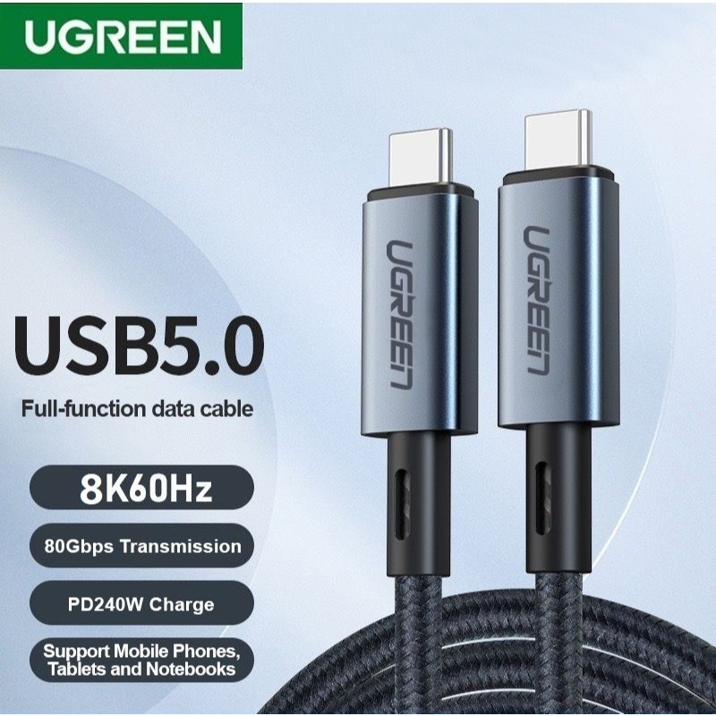 UGREEN 240W 80Gbps Thunderbolt 5 สาย 8K@60Hz 120Gbps สายชาร์จเร็ว E-Marker สาย USB C