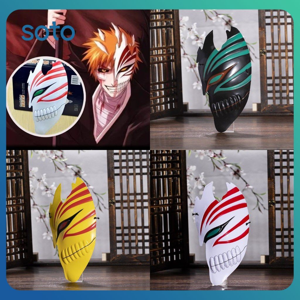 ♫ Halloween Anime Bleach Kurosaki Ichigo Cosplay Masker Wit Ichigo Hollow Half Face Maskers Hallowee