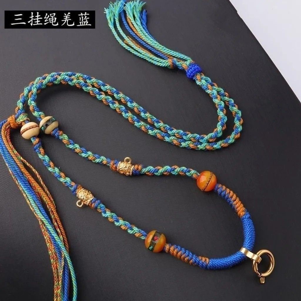 ทิเบตถักพระเครื่องเชือกเชือกฝ้ายจี้สร้อยคอชาติพันธุ์เชือกเส้นเล็ก ด็อคกา ผู้ชายผู้หญิงปรับเส้นเล็กห้อยคอผู้ชาย SD12