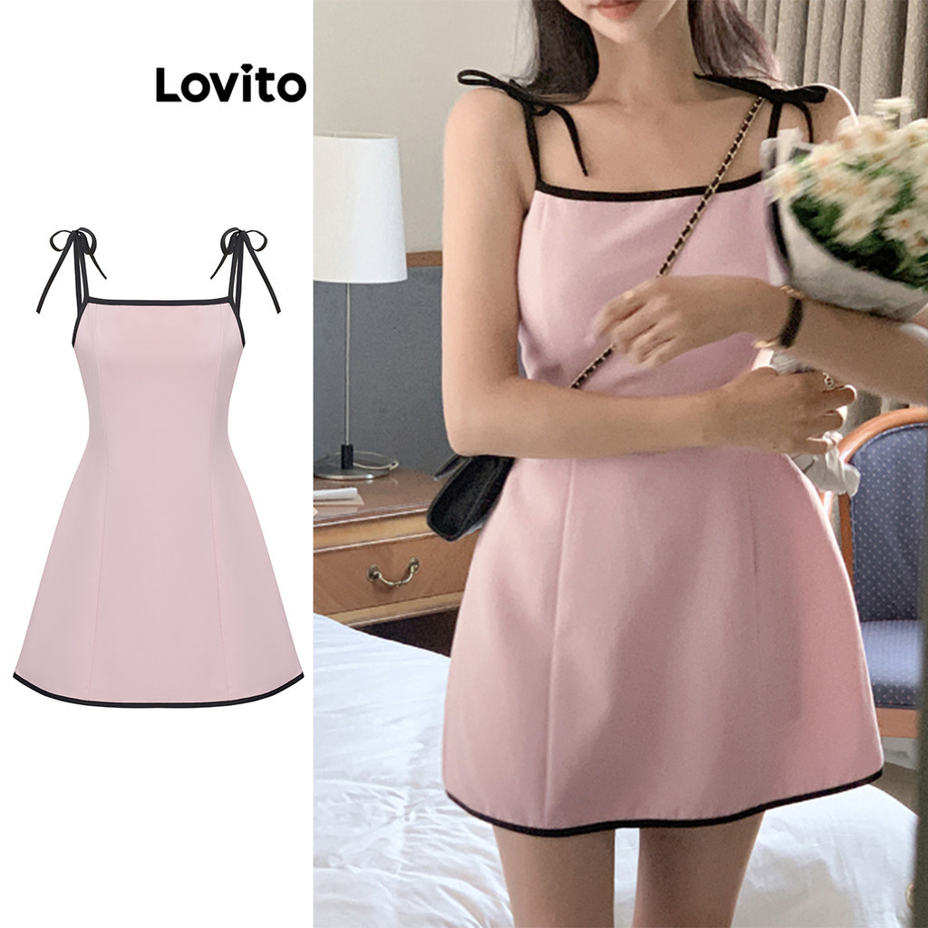 ซื้อ Lovito ชุดเดรสลูกไม้เรียบหรูสำหรับผู้หญิง L91AD193