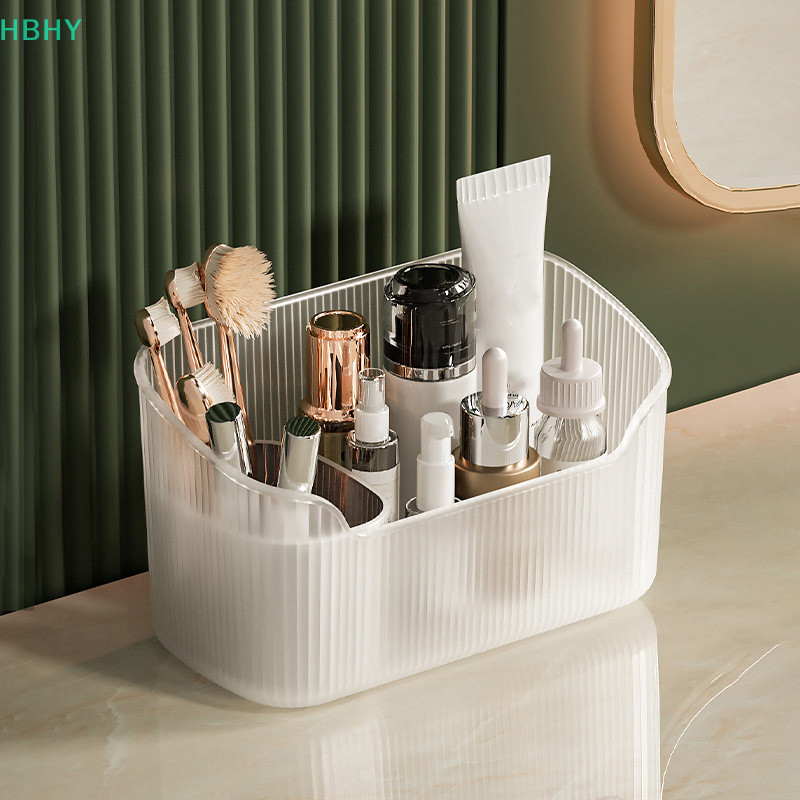 HB Matte Cosmetic Organizer ห้องน้ําห้องนอนเดสก์ท็อปกล่องเก็บสําหรับ Make Up Lip Skincare ถาดเครื่องสําอางกรณีกล่องHY
