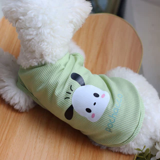 SANRIO สุนัขและแมวฤดูใบไม้ผลิและฤดูร้อนเสื้อกั๊กสัตว์เลี้ยงฤดูใบไม้ผลิและฤดูใบไม้ร่วงการ์ตูนแฟชั่นวาฟเฟิลเสื้อกั๊ก ซานริโอ พิมพ์น่ารักเสื้อผ