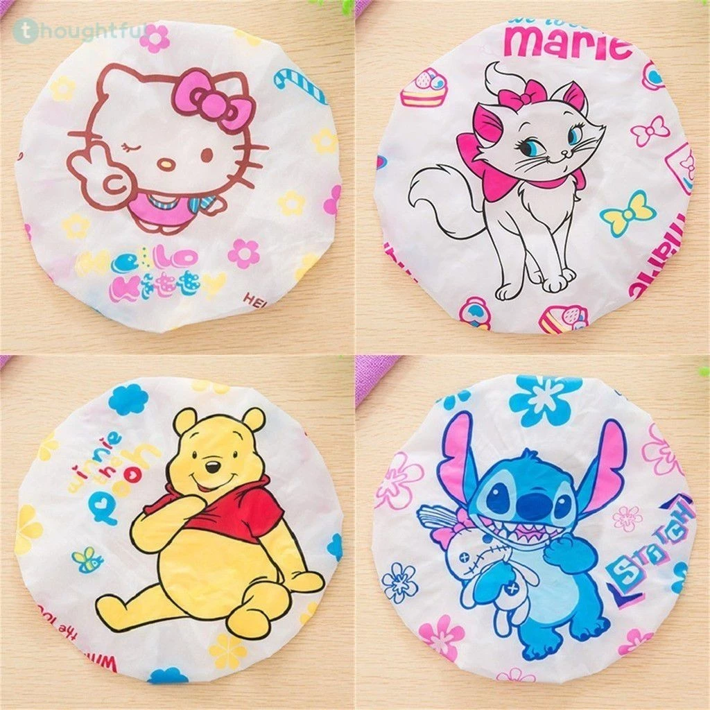 การ์ตูนหมวกอาบน้ำผู้หญิงห้องน้ำหมวกปรับหมวกสปาสาวผมเด็กผู้ใหญ่อาบน้ำ TH