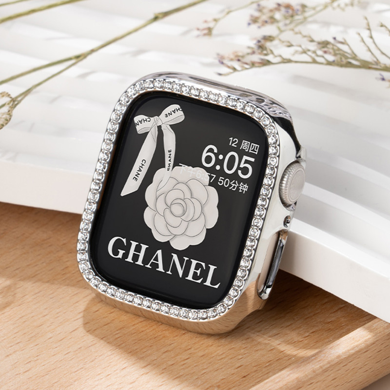 Bling สําหรับ Apple watch case 45 มม.41 มม.44 มม.40 มม.42 มม.38 มม.อุปกรณ์เสริมเพชรกันชน Protector ผ