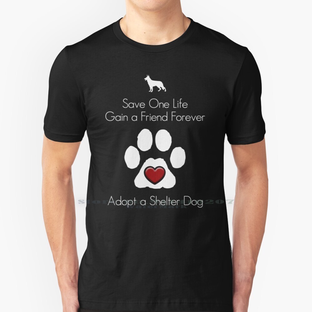 Adopt A Shelter สุนัข T เสื้อ 100% ผ้าฝ้ายแท้ Adopt A Shelter สุนัข Adoption Shelter สัตว์ Shelter ส