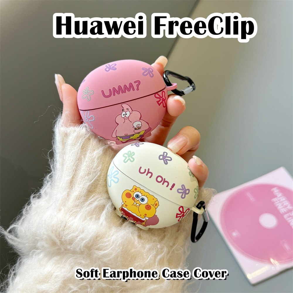 READY STOCK!นําไปใช้กับ Huawei FreeClip เคส Case เคสหูฟัง การ์ตูนนวัตกรรม ซิลิโคนนุ่ม เคส เคสหูฟัง