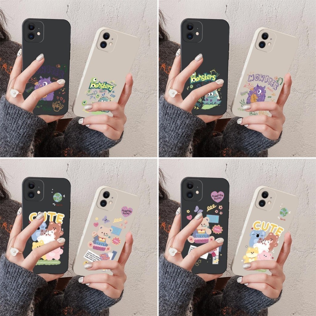 Fun Tag Bear เคสโทรศัพท์กันกระแทก OPPO R15 R17 PRO A76 A96 A92S A1K K3 A92 A52 A93 A94 A95 A74 4G R1