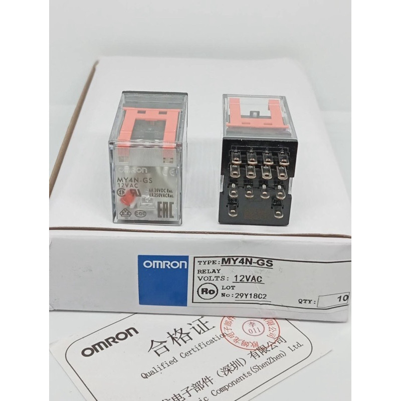 รีเลย์ ของแท้ใหม่  MY4N-GS 12VDC 24VDC  220vac MY4GS  12VAc 24vac