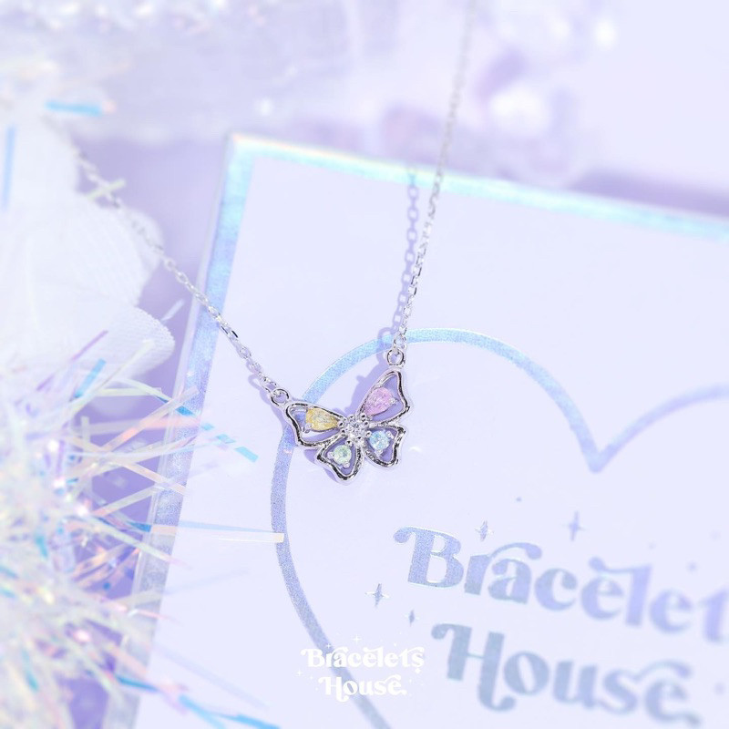 สร้อยคอ สร้อยคอเงินแท้ 92.5% Mini Flutterfly ✨💖 [E9-1]