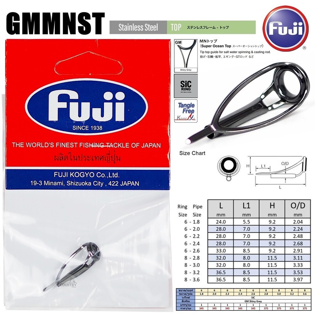 ปลายไกด์ Fuji F-GMMNST สี Shiny Gray I Sic Ring - อุปกรณ์ตกปลา