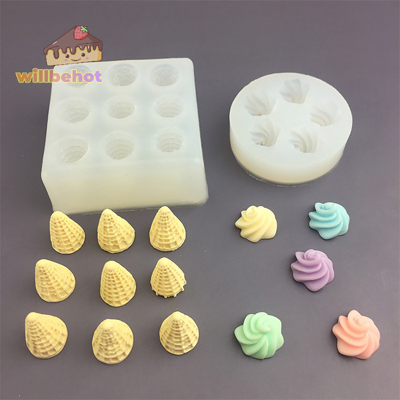 [WillbehotT] 1 ชิ้นมินิโคนครีมซิลิโคนแม่พิมพ์เค้กตกแต่ง DIY ช็อกโกแลตคัพเค้กขนมขนมFondantแม่พิมพ์เบเกอรี่หอมS Decor [ใหม่]