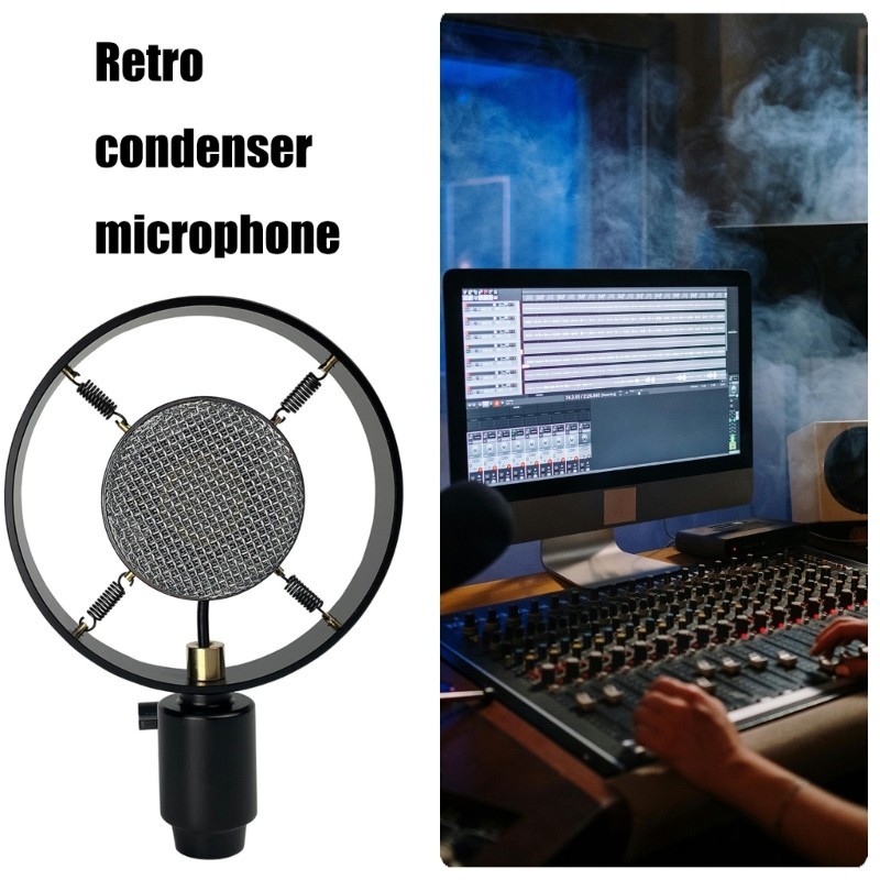 Homeiu Retro Condenser Microphone Props ไมโครโฟนคลาสสิกรุ่น Vintage Microphone