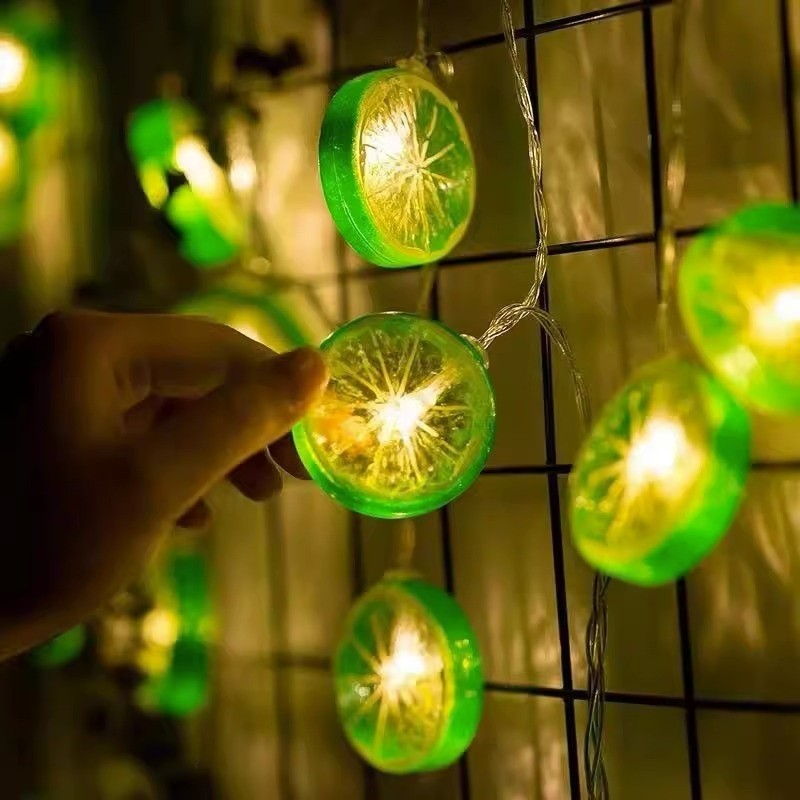 ไฟรูปชิ้นมะนาว LED ไฟตกแต่งผลไม้ฤดูร้อนไฟสีเล็กที่นิยมในโลกออนไลน์ไฟบรรยากาศห้องนอนตลาดกลางคืน