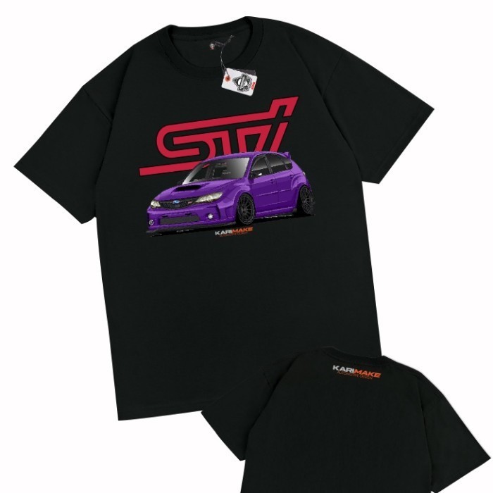 2024 KARIMAKE Kaos Baju Mobil SUBARU IMPREZA STI WRX WRC V2 Kaos Otomotif HITAM, T-shirt
