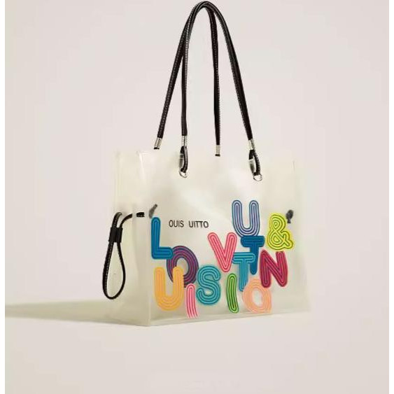 ยอดนิยมโปร่งใสขนาดใหญ่-ความจุ Graffiti แฟชั่น Niche กระเป๋าสะพาย