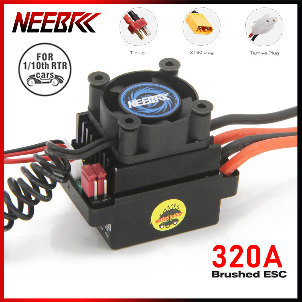 320a กันน้ําแปรง ESC 5V/2A BEC 60A Speed Controller 25 มม.พัดลมระบายความร้อนฮีทซิงค์สําหรับ 1/10 RC รถเรือมอเตอร์ Part