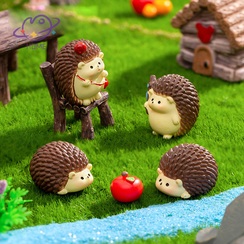 [mayhome] เครื่องประดับเม่นน้อยขนาดเล็กการ์ตูนสัตว์ไมโครภูมิทัศน์ตุ๊กตาโมเดลรถภายในบ้านเดสก์ท็อปตกแต่ง {TH}