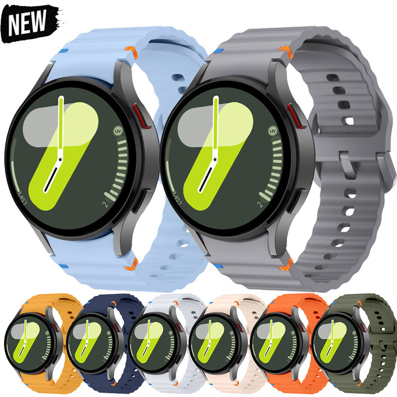 รูปแบบคลื่นซิลิโคนสําหรับ Samsung Watch 7 6 5 pro 44 มม.40 มม.45 มม.สายกีฬาสําหรับ Galaxy Watch 6Classic 43 มม.47 มม.