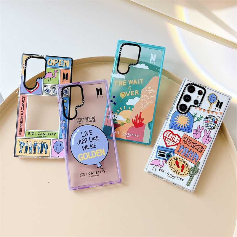 BTS Labelcasetify Samsung Galaxy S24 Ultra S23 Plus S22 S21 Ultraเคสโทรศัพท์อะนิเมะยอดนิยมTPUกันกระแทกนุ่มฝาครอบป้องกัน
