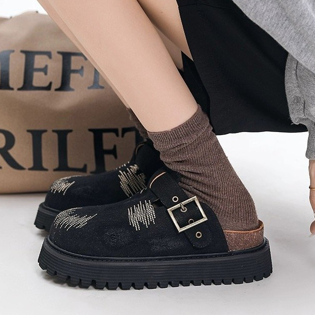 ผู้หญิงรองเท้าแตะเกาหลีรุ่นแฟชั่น Denim Toe-Covered หนา Soled กันน้ํา Rainy Season รองเท้าแตะลําลองขนาด 35-40 ราคา ถูกที่สุด ดีลบีเคเค แกลเลอรีภาพที่ 3