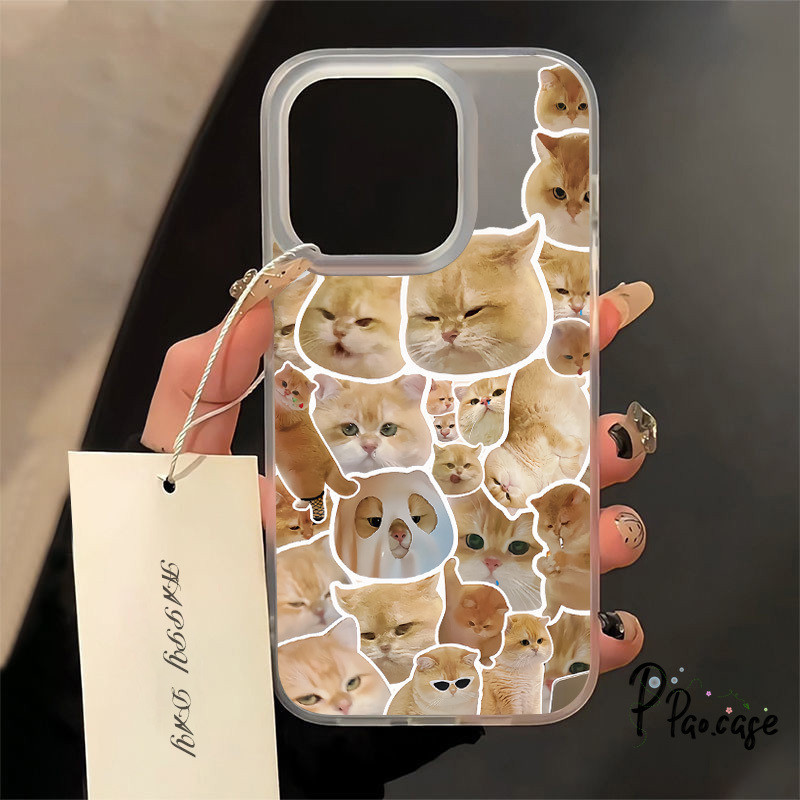 หน้าจอน่ารักกล่องแมวสีเหลืองเต็มรูปแบบเข้ากันได้กับ IPhone 11 7Plus 13 15 XR 8Plus 14 12 Pro Max X XS MAX SE 2020 11pro