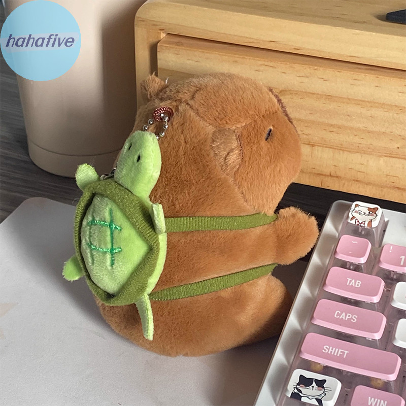 Ha Kawaii Plush Snotty Capybara พวงกุญแจน่ารัก Capybara เต่ากระเป๋าพวงกุญแจ Creative ตุ๊กตา Fluffy ตุ๊กตาของเล่นของขวัญวันเกิด TH