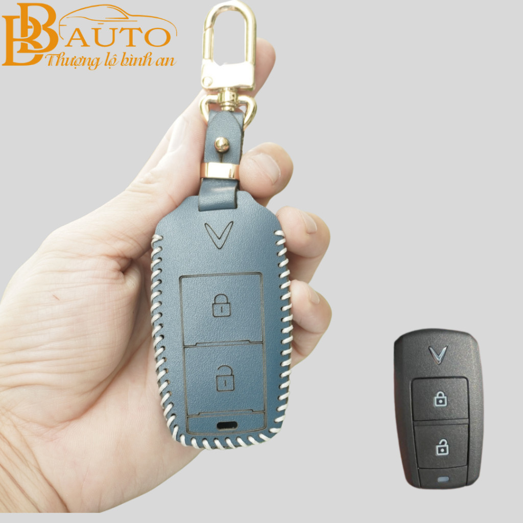 Vinfast VF3 เคสกุญแจหนัง, เคสกุญแจ Vinfast Vf3, ฝาครอบกุญแจ Vinfast Vf3 หนังวัวแท้, BOABAY เย็บด้วยม