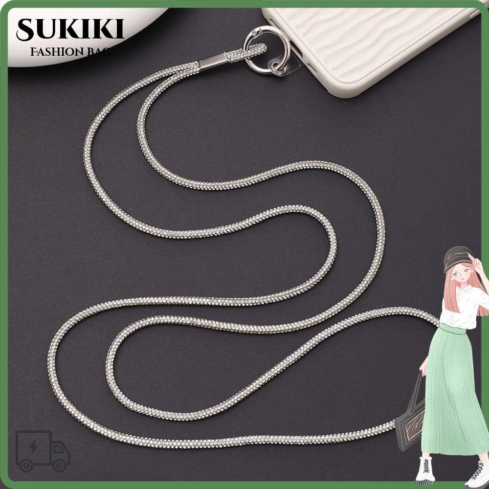 Sukiki โทรศัพท์ Anti-lost เชือก, Bling Bling คริสตัล Rhinestone โทรศัพท์ Lanyard, พวงกุญแจ Bright โทรศัพท์สายรัดอุปกรณ์เสริมโทรศัพท์