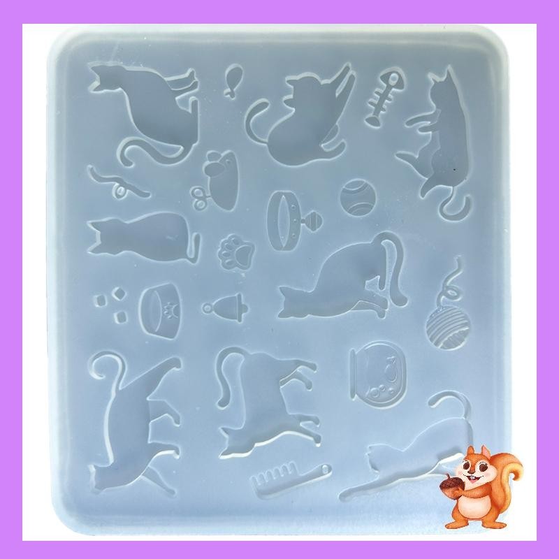 Siy Crafting Moulds แม่พิมพ์อบทนความร้อนรูปแมว ช็อกโกแลต Moulds นํากลับมาใช้ใหม่ได้
